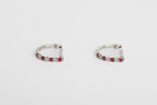 Arete Arracada Rubi y Diamantes