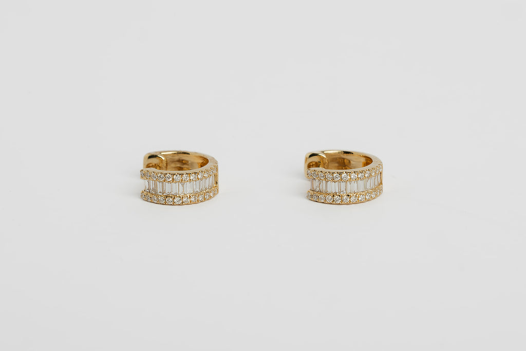 Arete Arracada Diamantes Baguette
