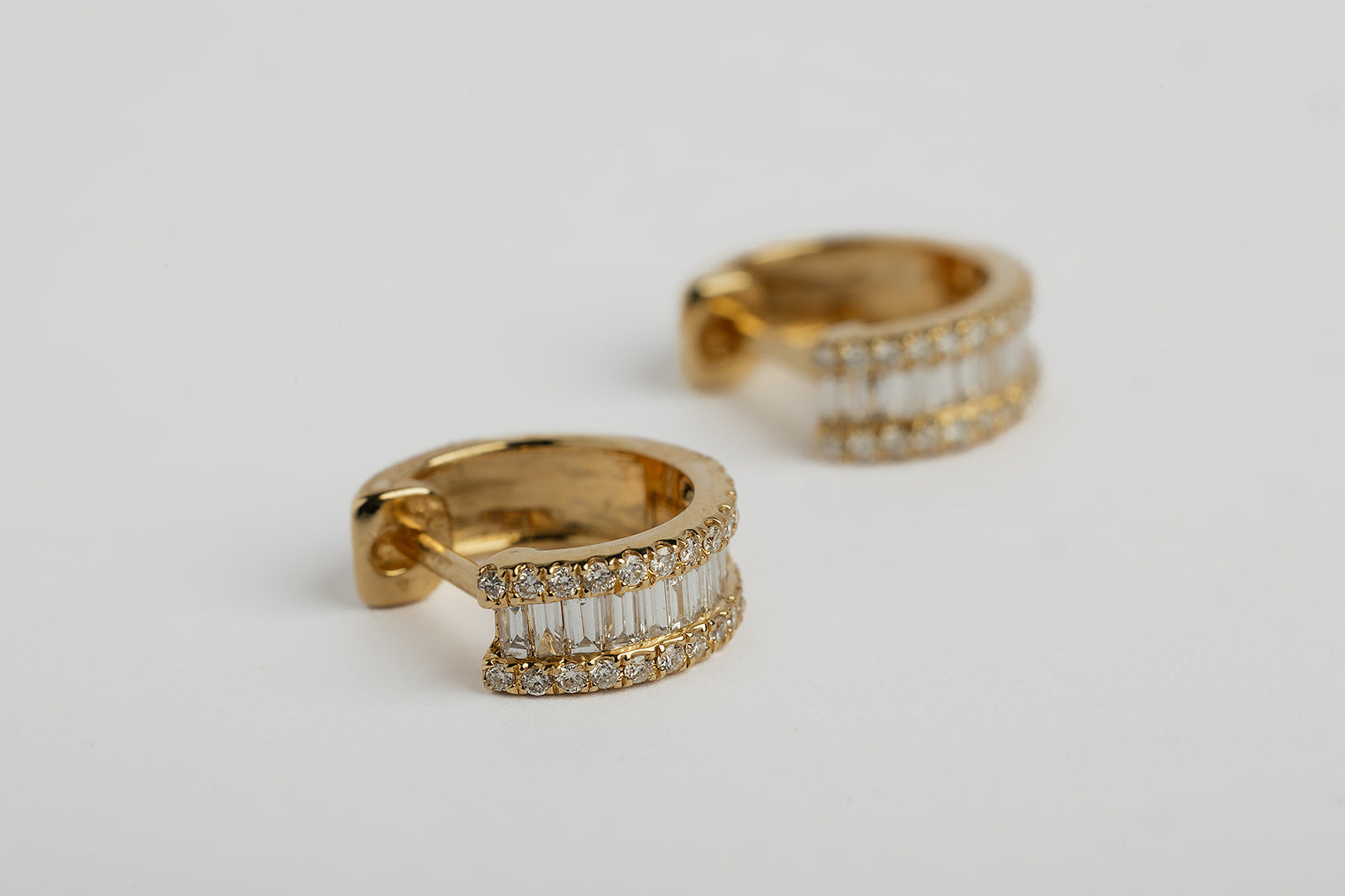 Arete Arracada Diamantes Baguette