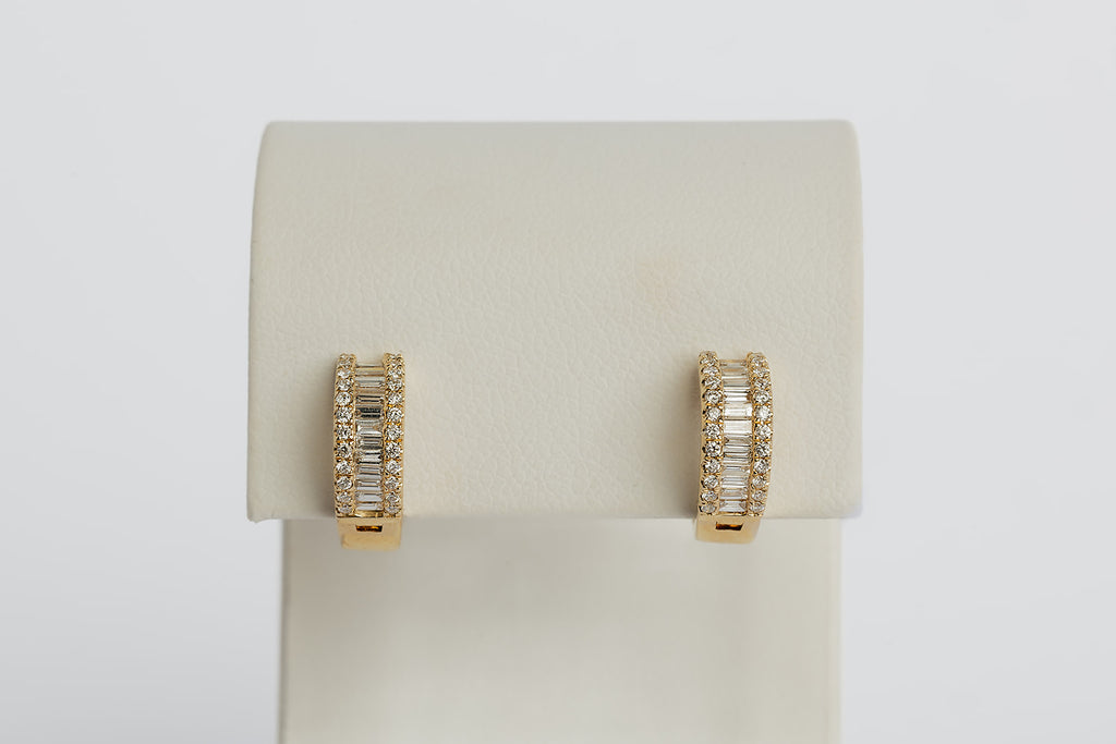 Arete Arracada Diamantes Baguette