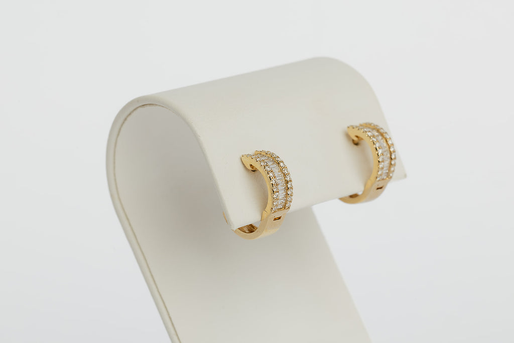 Arete Arracada Diamantes Baguette
