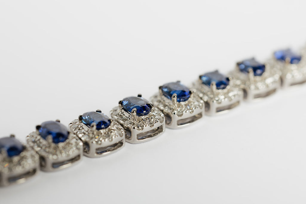 Pulsera Zafiros con Halo