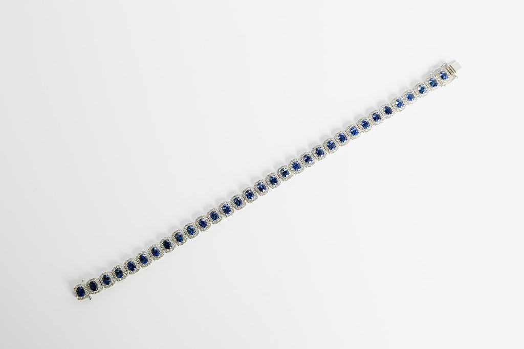 Pulsera Zafiros con Halo