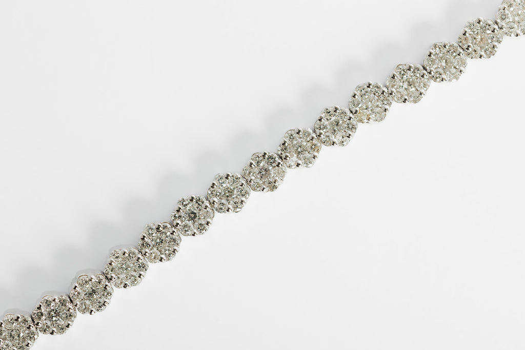 Pulsera Tennis Diamantes Cluster