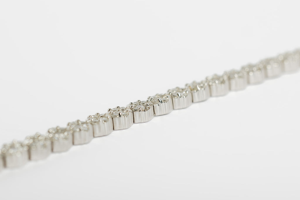 Pulsera Tennis Diamantes Cluster