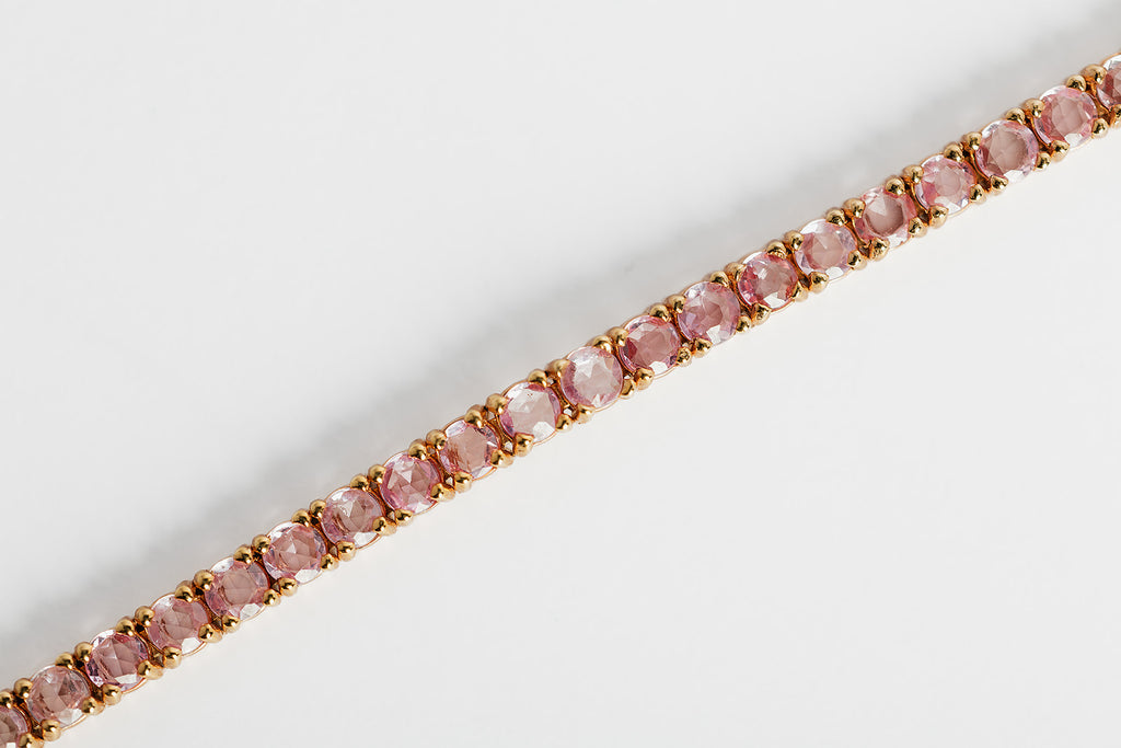 Pulsera Tennis Zafiro Rosa