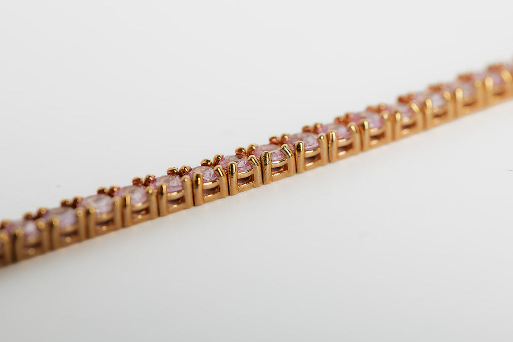 Pulsera Tennis Zafiro Rosa