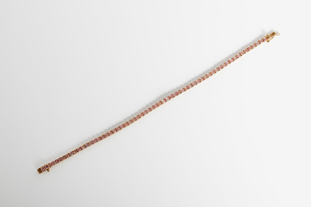 Pulsera Tennis Zafiro Rosa