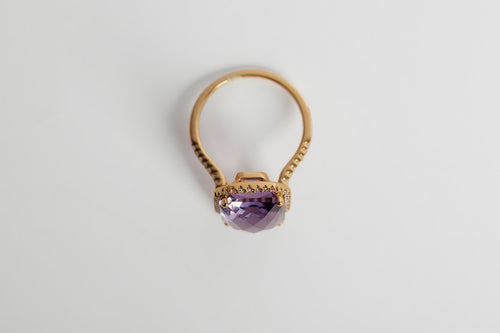Anillo Amatista con Halo
