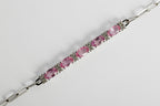 Pulsera Paperclip Zafiro Rosa