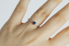 Anillo Zafiro Corazon y Diamantes