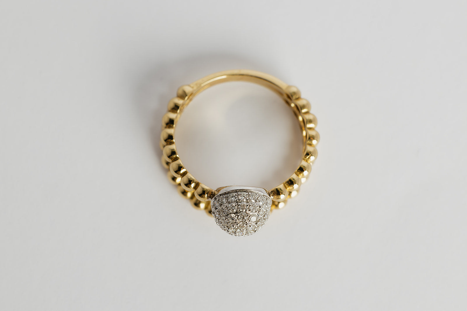 Anillo Italiano Doble con Diamantes