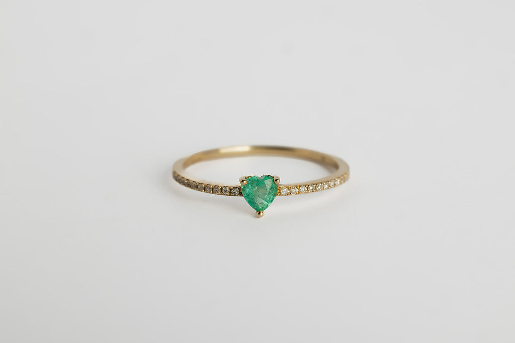 Anillo Esmeralda Corazon