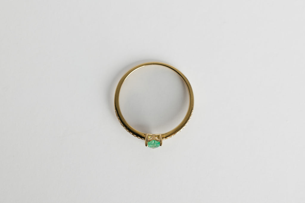 Anillo Esmeralda Corazon