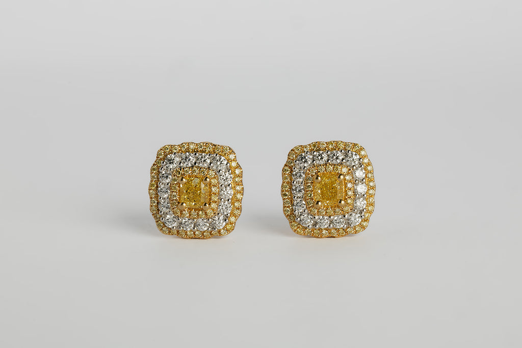 Arete Diamante Amarillo GIA