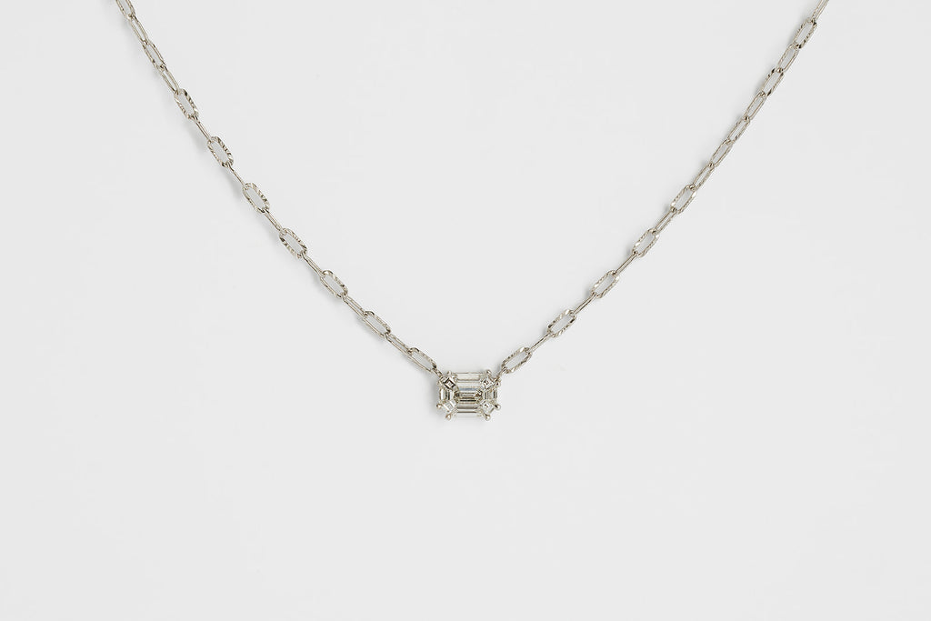 Collar Paperclip y Diamantes .53ct