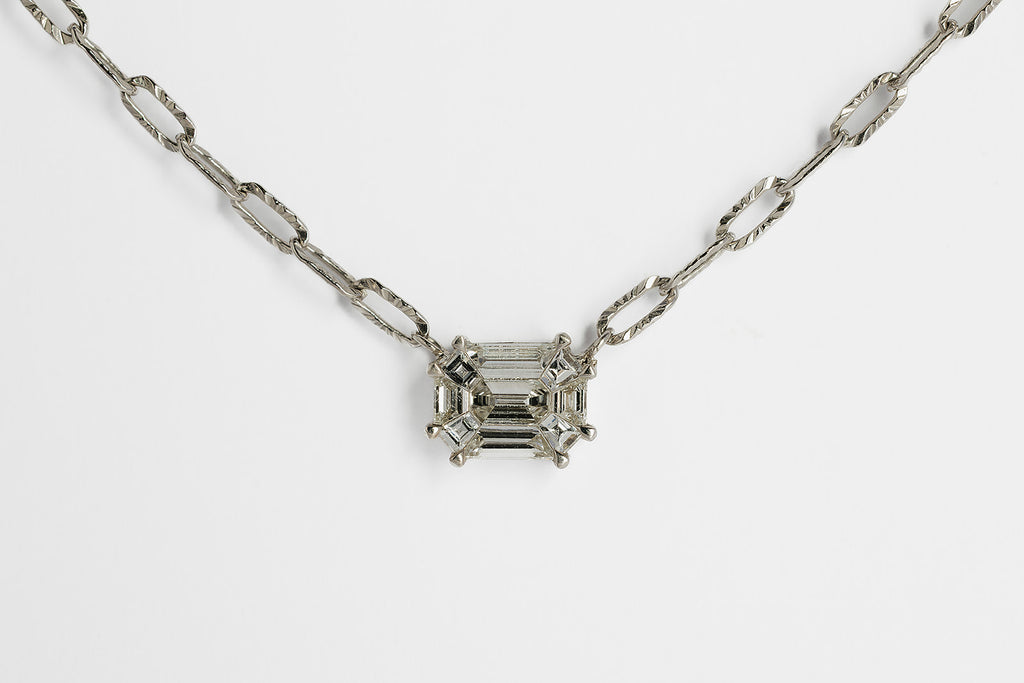 Collar Paperclip y Diamantes .53ct