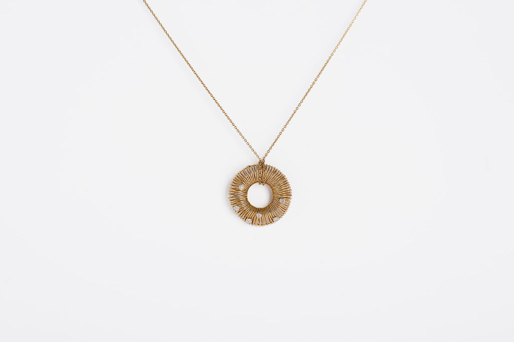 Collar Oro con Dije Redondo Amarillo