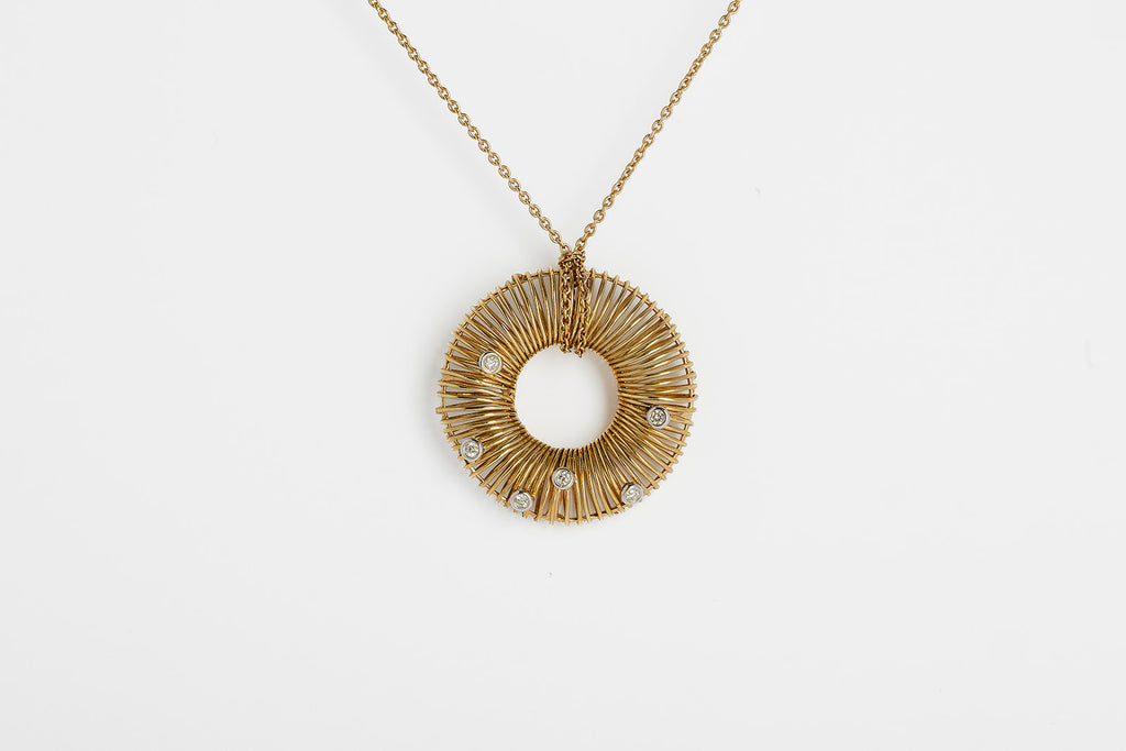 Collar Oro con Dije Redondo Amarillo