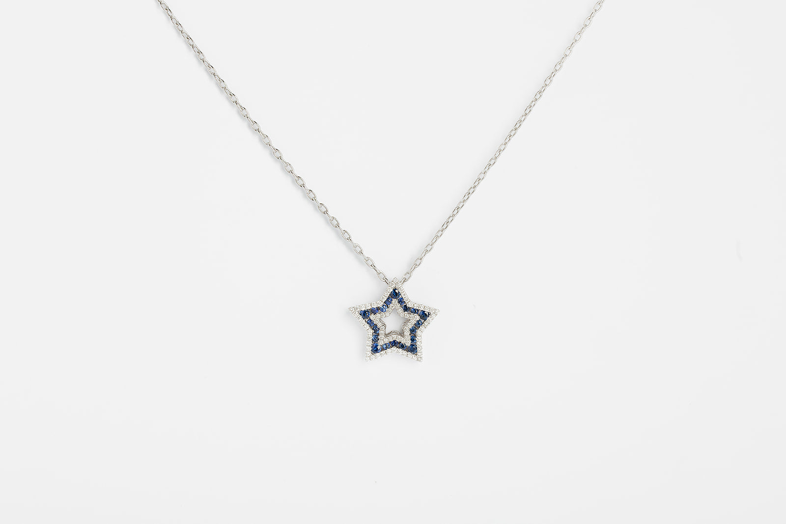 Collar Estrella Zafiros y Diamantes