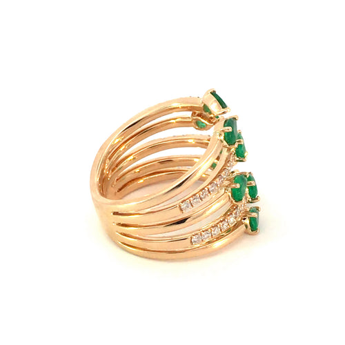 Anillo 10 Esmeraldas Tu y Yo