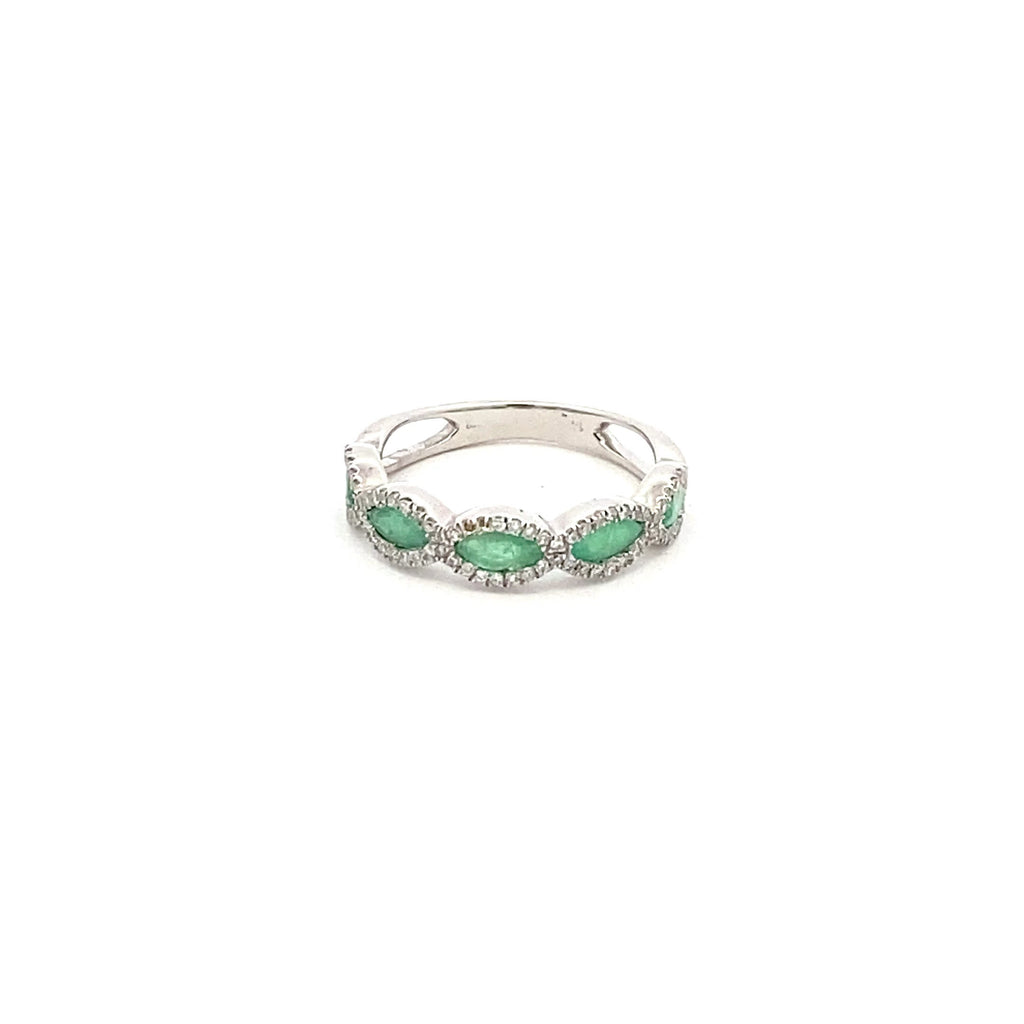 Anillo Esmeralda Gotas