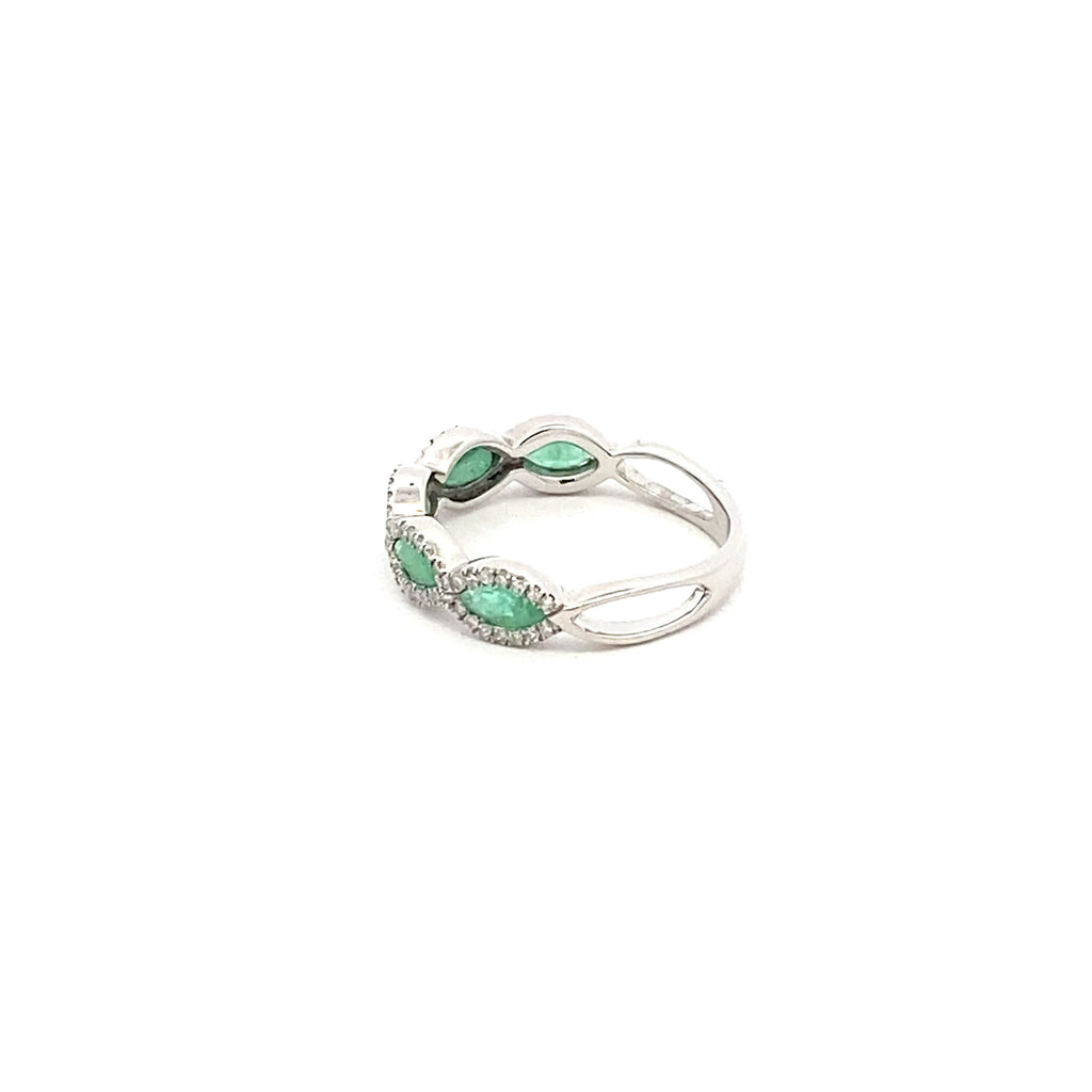 Anillo Esmeralda Gotas