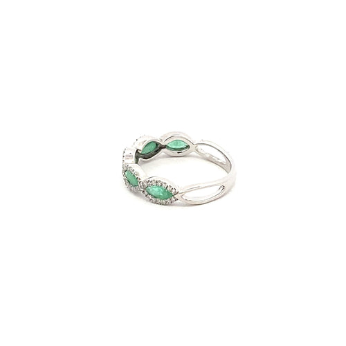 Anillo Esmeralda Gotas