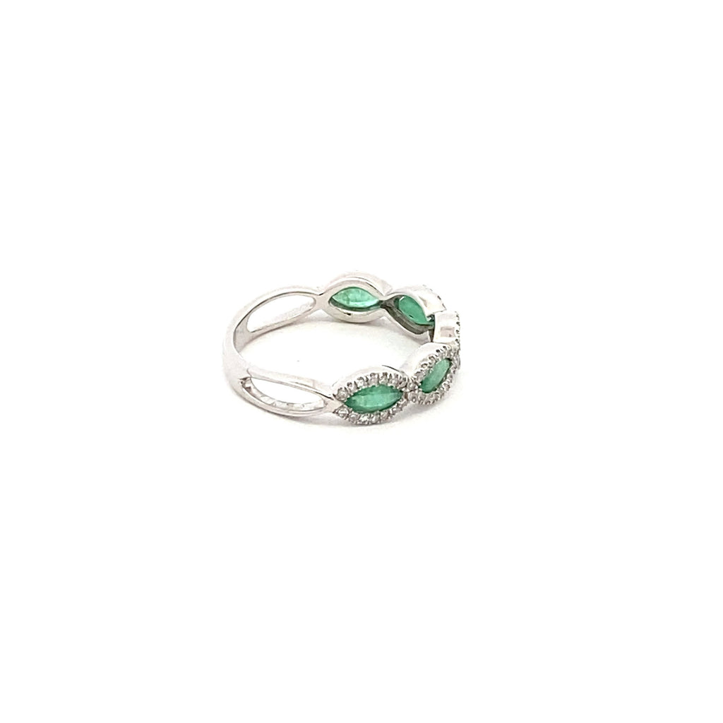Anillo Esmeralda Gotas