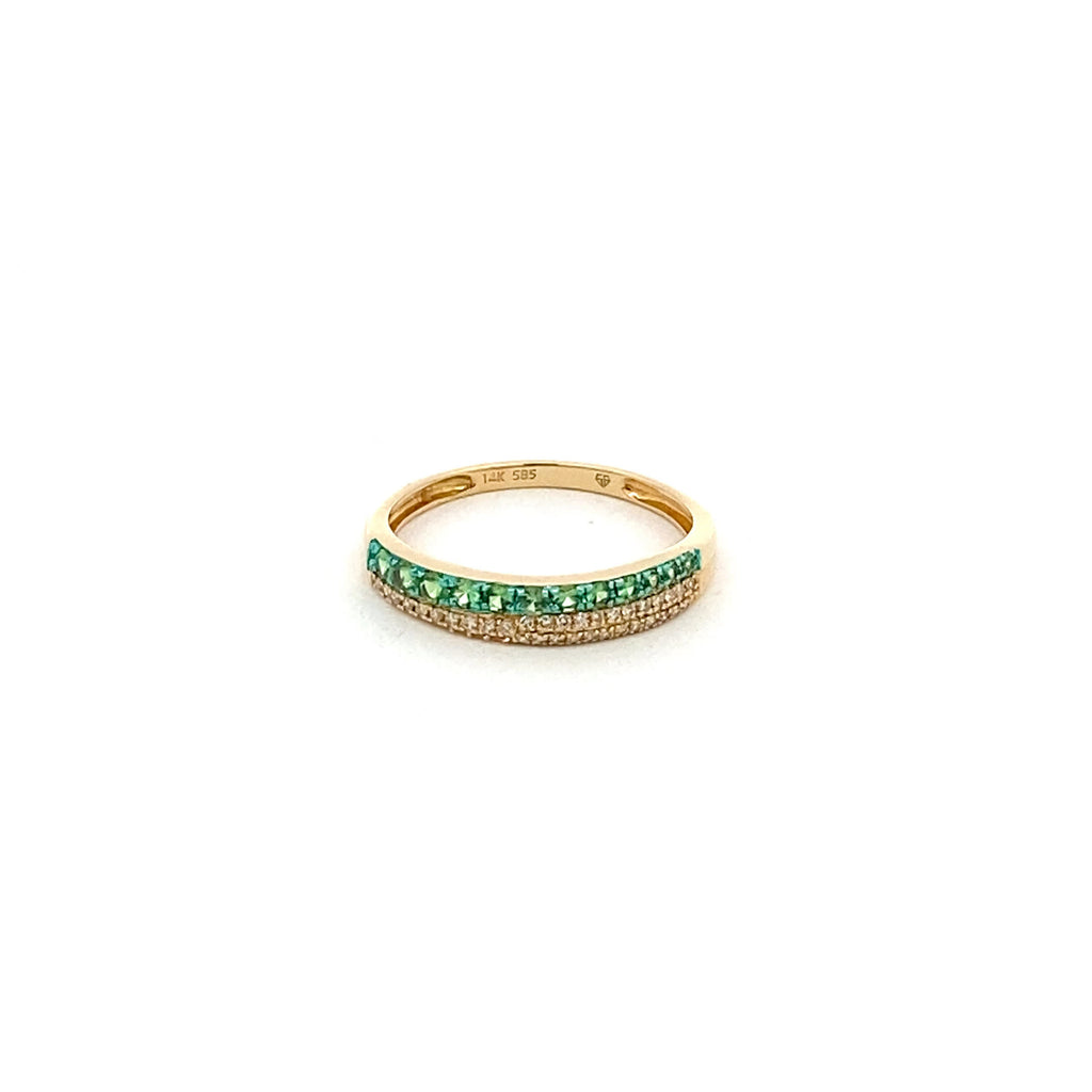 Anillo Tsavorita y Diamantes