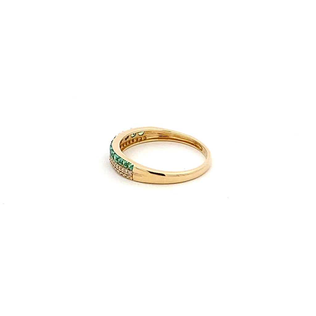 Anillo Tsavorita y Diamantes