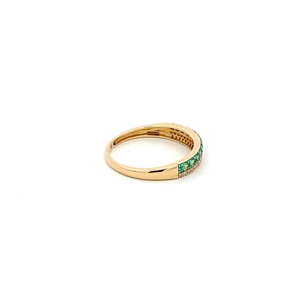 Anillo Tsavorita y Diamantes