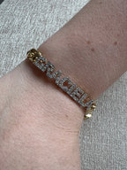 Pulsera Molde Con Diamantes Mediana