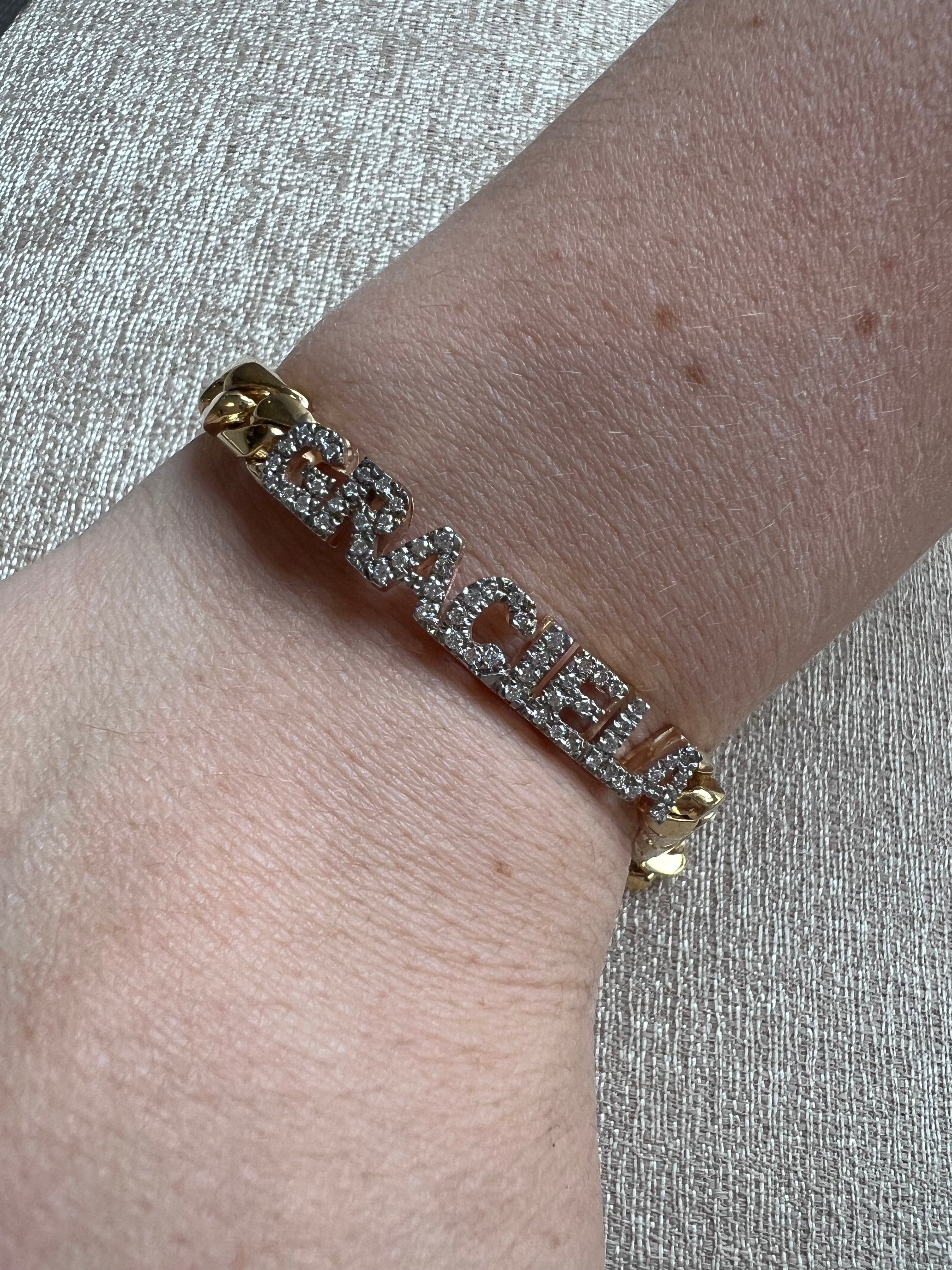 Pulsera Molde Con Diamantes Mediana