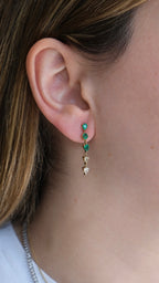 Arete Esmeralda y Diamantes Drop