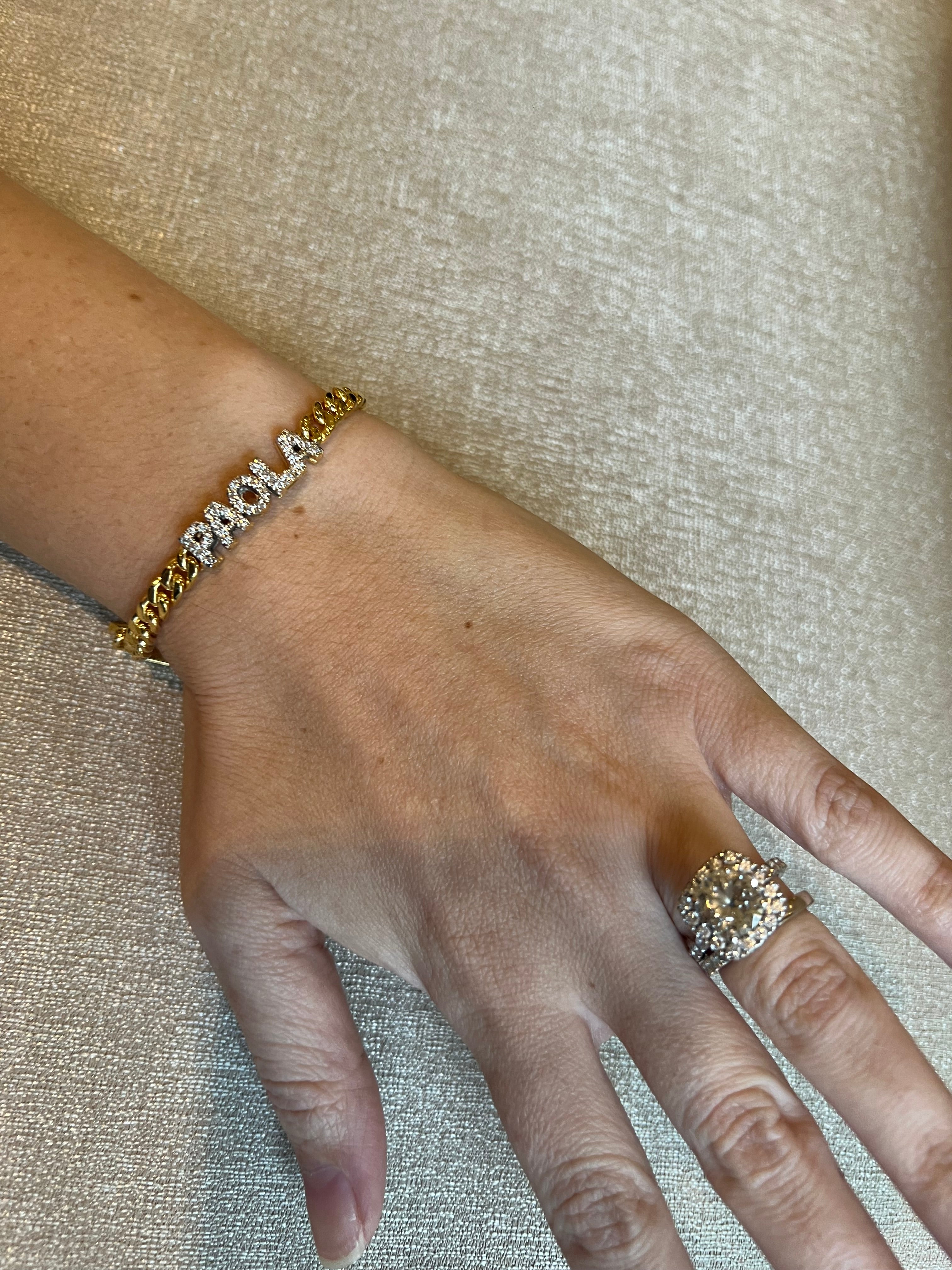 Pulsera Molde Con Diamantes Chica