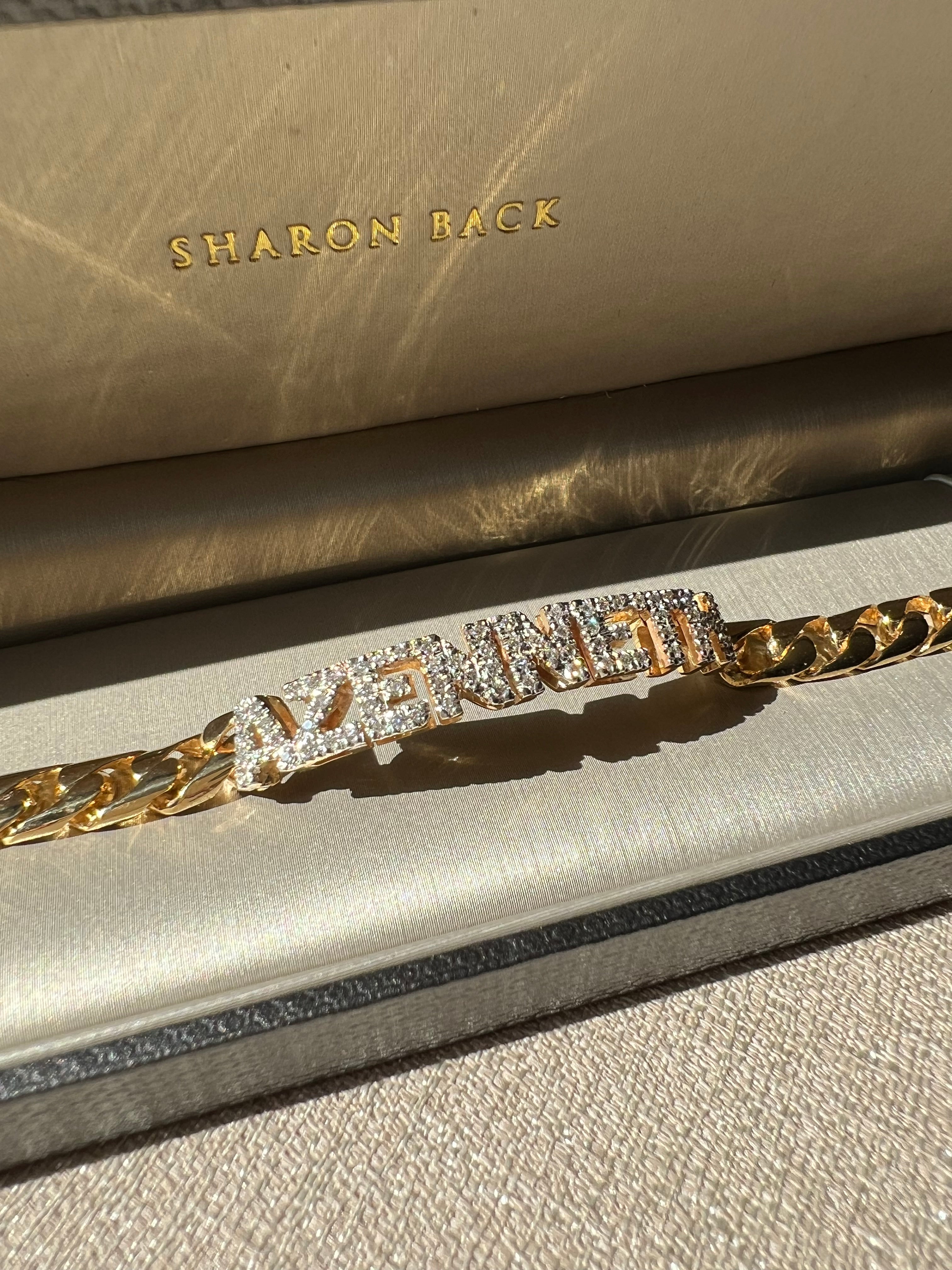 Pulsera Molde Con Diamantes Mediana