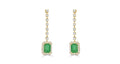 Arete Drop Emerald Halo Esmeralda