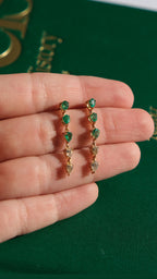 Arete Esmeralda y Diamantes Drop