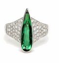 Anillo Turmalina Pear Verde