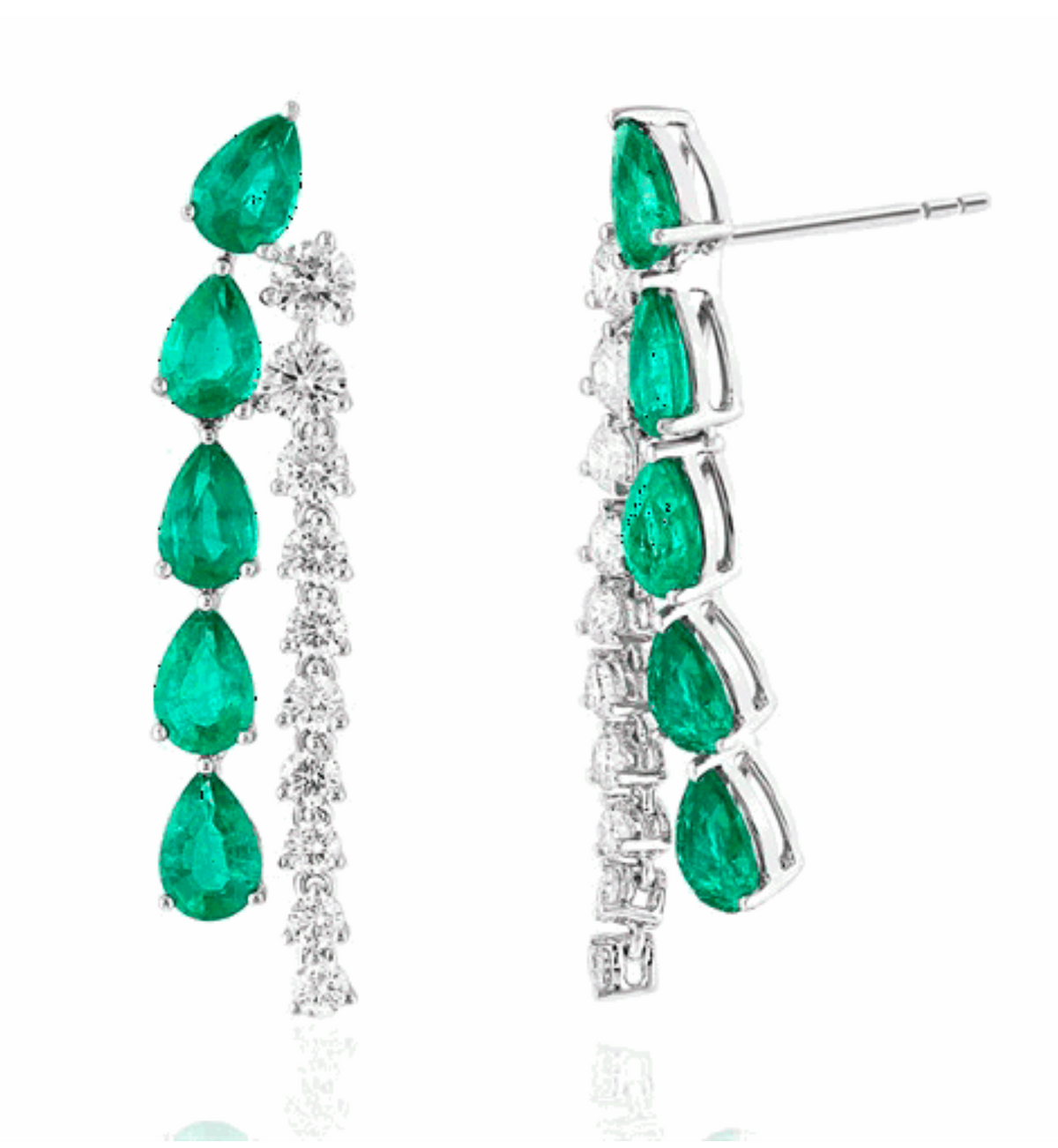 Arete Double Drop Pear Emerald
