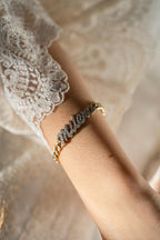 Pulsera Cursiva Con Diamantes Chica