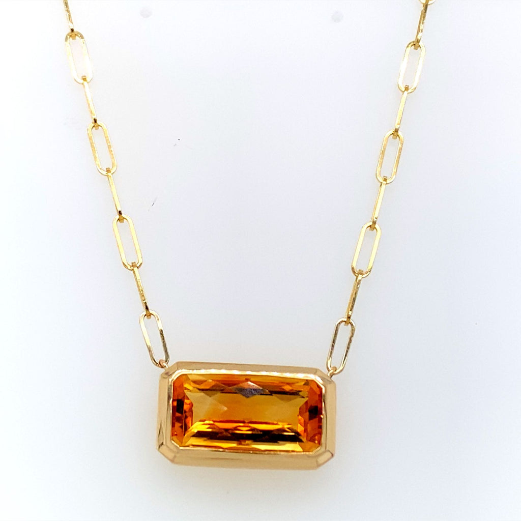 Collar Citrina Bezel
