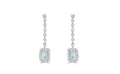 Arete Drop Emerald Halo Aguamarina