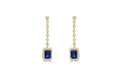 Arete Drop Emerald Halo Zafiro Azul