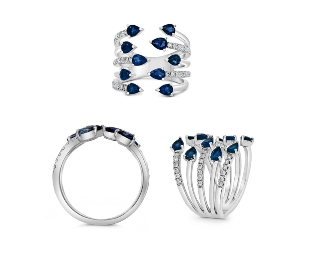 Anillo 10 Zafiros Tu y Yo